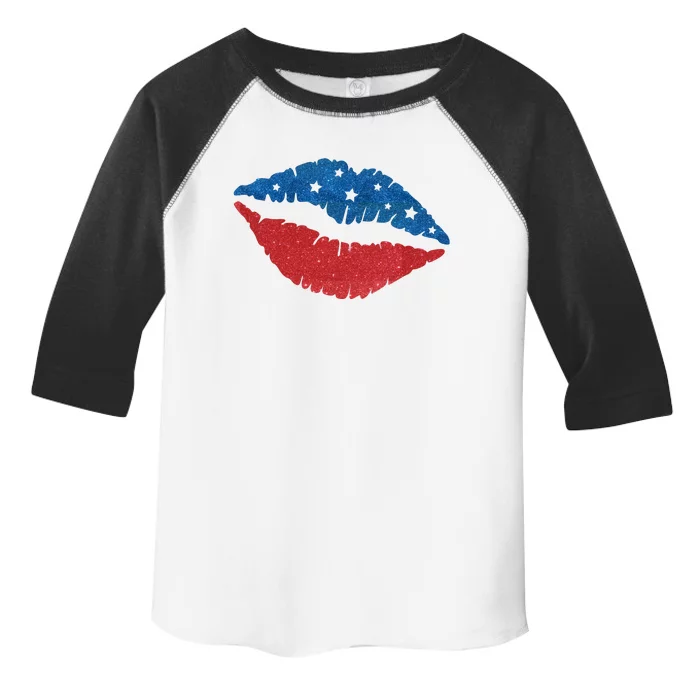 4th Of July Lips Celebration Toddler Fine Jersey T-Shirt