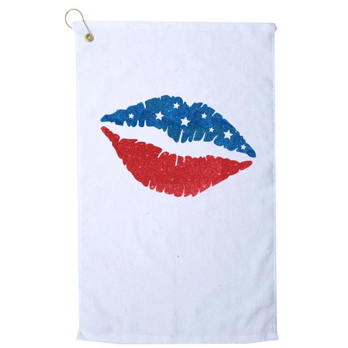 4th Of July Lips Celebration Platinum Collection Golf Towel