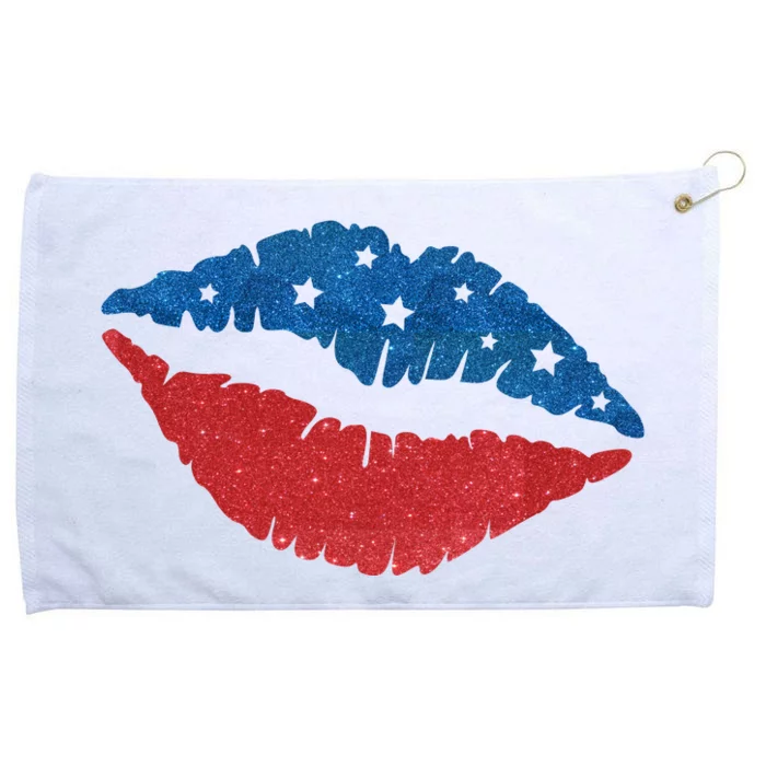 4th Of July Lips Celebration Grommeted Golf Towel