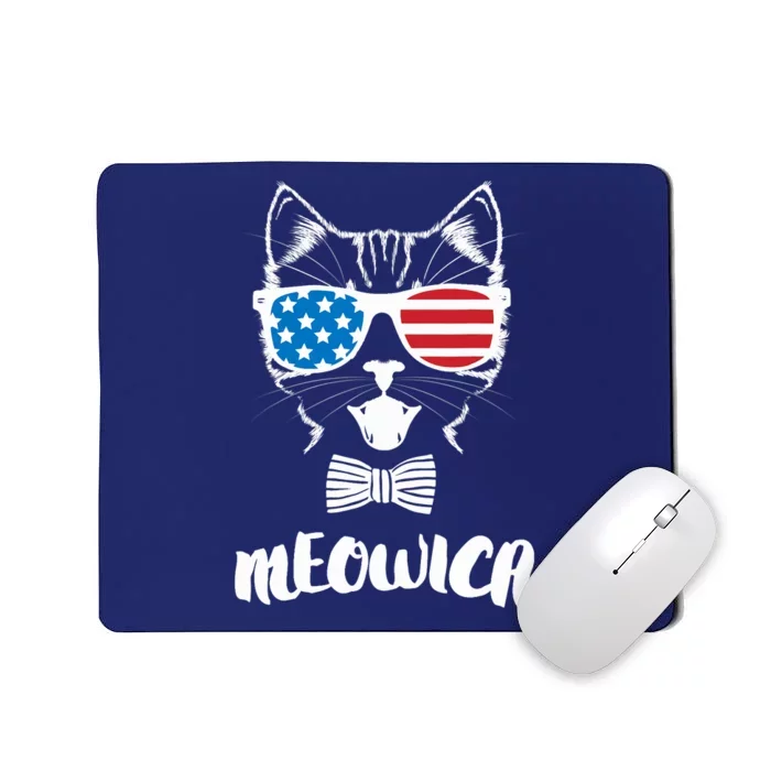 4th of July Meowica Kitty Cat Mousepad