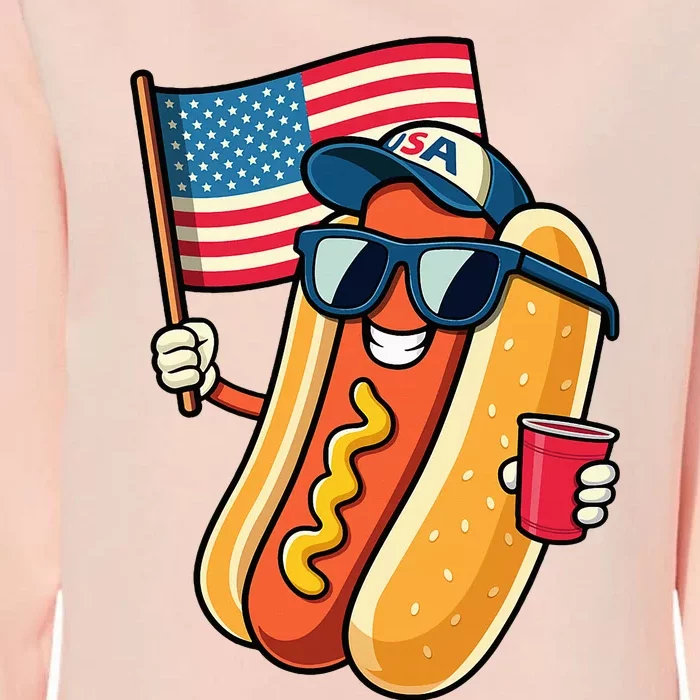 4th Of July Hotdog Fourth Of July Patriotic Womens California Wash Sweatshirt