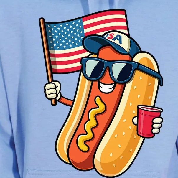 4th Of July Hotdog Fourth Of July Patriotic Unisex Surf Hoodie