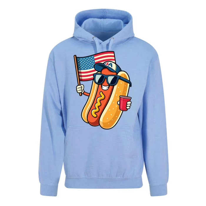 4th Of July Hotdog Fourth Of July Patriotic Unisex Surf Hoodie