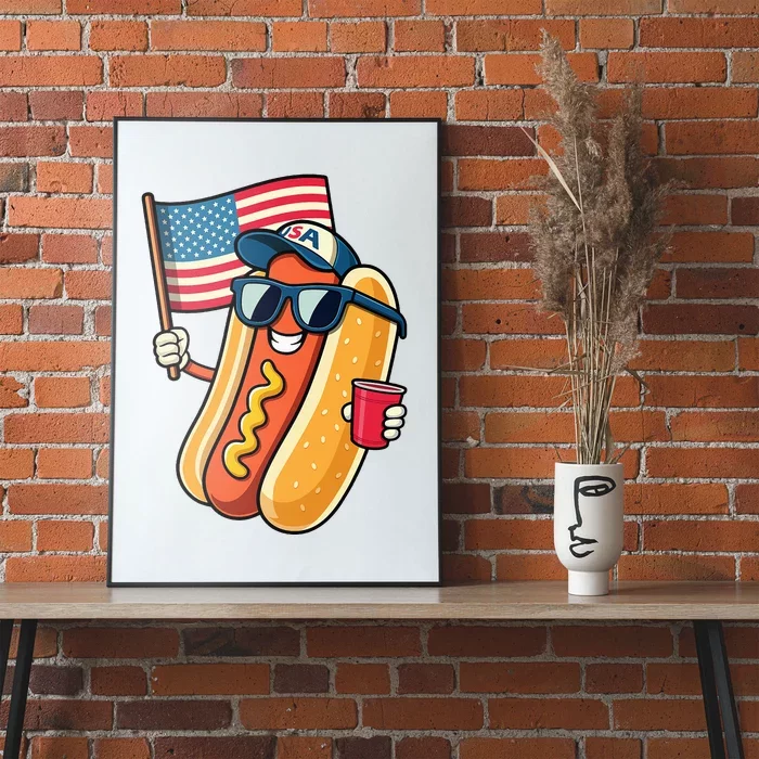 4th Of July Hotdog Fourth Of July Patriotic Poster