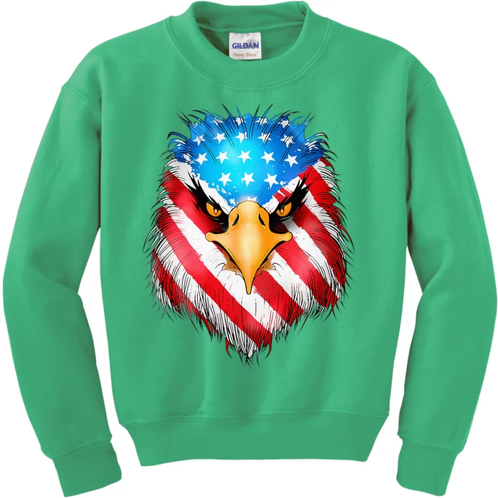 4th Of July Patriotic Eagle Usa American Flag Kids Sweatshirt