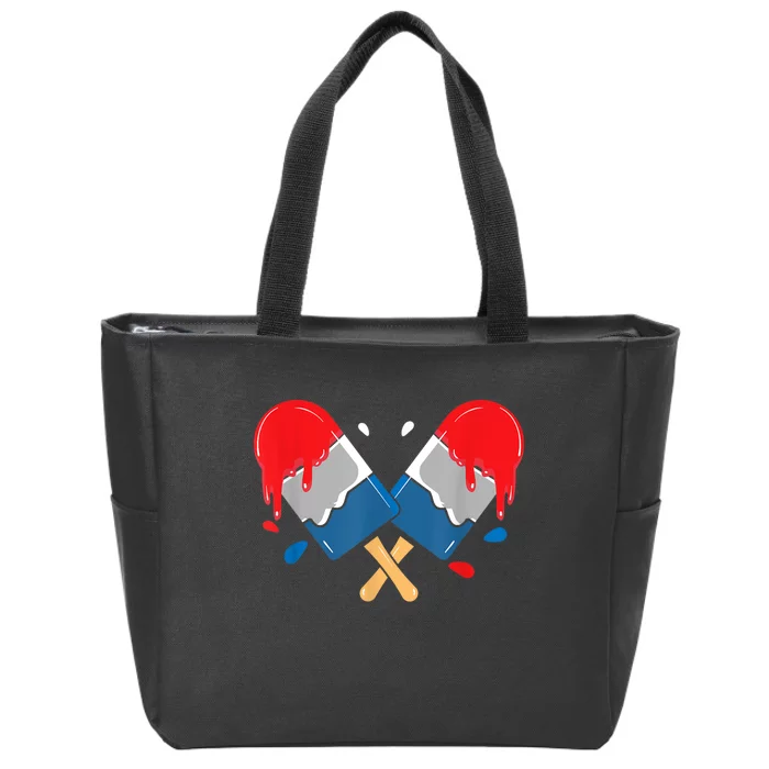 4th Of July Patriotic Popsicle USA Summer Cute Zip Tote Bag