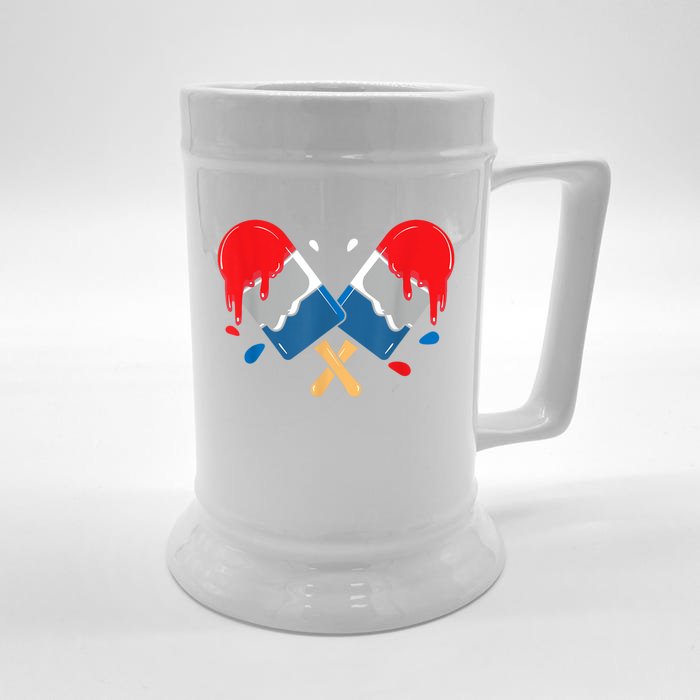 4th Of July Patriotic Popsicle USA Summer Cute Front & Back Beer Stein