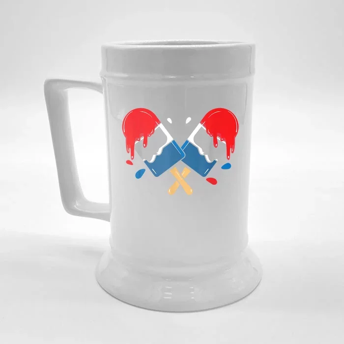 4th Of July Patriotic Popsicle USA Summer Cute Front & Back Beer Stein