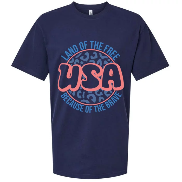 4th Of July Land Of The Free Because Of The Brave Usa Funny Gift Sueded Cloud Jersey T-Shirt