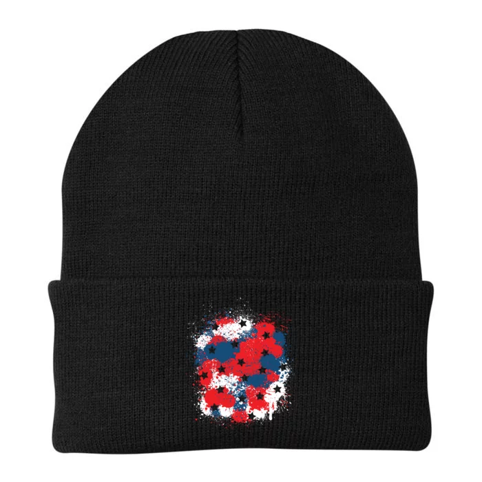 4th Of July Color Splash Knit Cap Winter Beanie