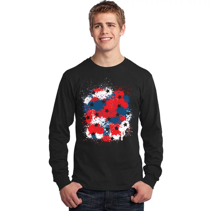 4th Of July Color Splash Tall Long Sleeve T-Shirt