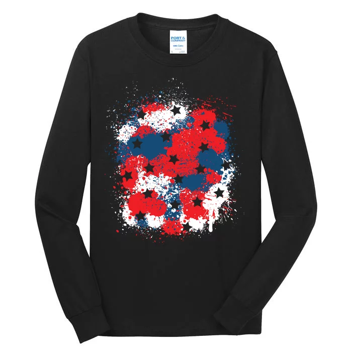 4th Of July Color Splash Tall Long Sleeve T-Shirt