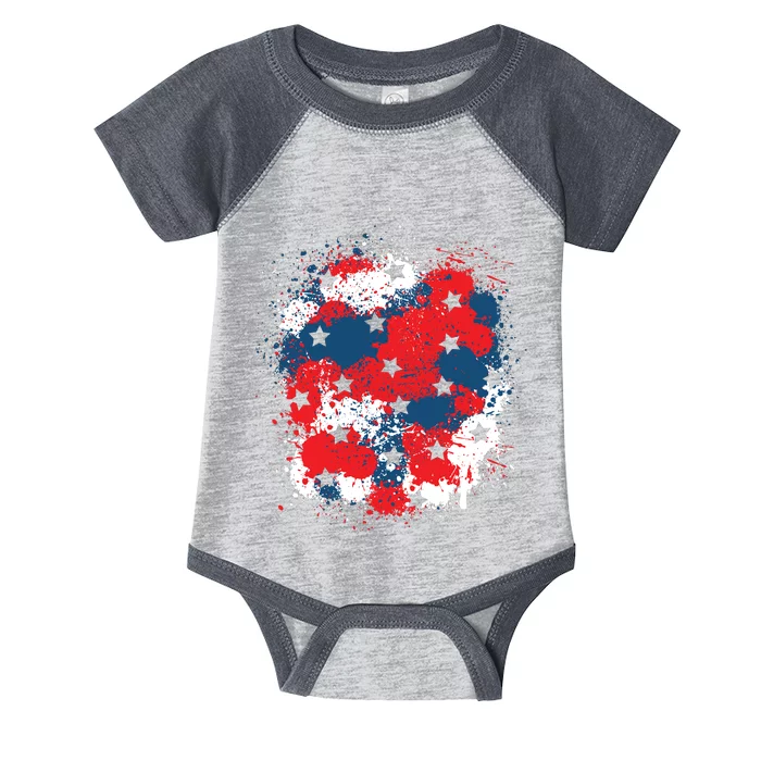 4th Of July Color Splash Infant Baby Jersey Bodysuit