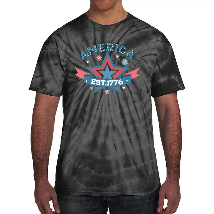 4th Of July Retro America Est. 1776 Gift Tie-Dye T-Shirt