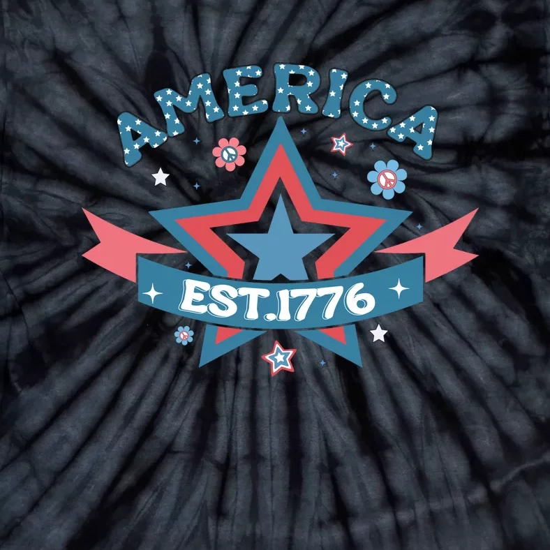 4th Of July Retro America Est. 1776 Gift Tie-Dye T-Shirt