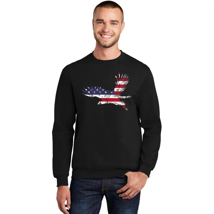 4th Of July Bald Eagle Us Flag Pocket America Sweatshirt