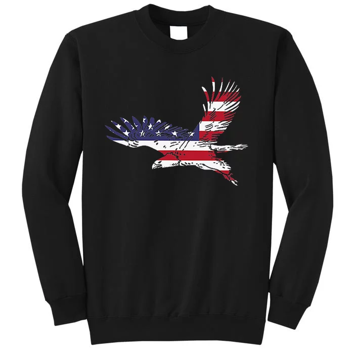 4th Of July Bald Eagle Us Flag Pocket America Sweatshirt