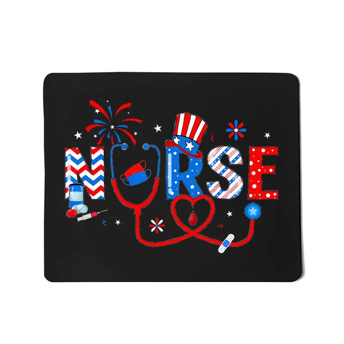 4th Of July Nursing For Women Stethoscope Nurse Graduation Mousepad