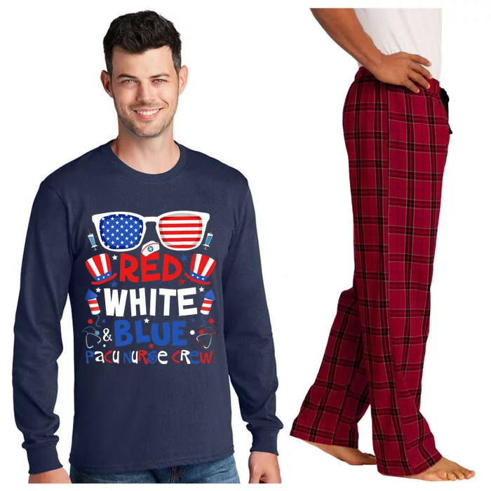 4th Of July Red White Blue PACU Nurse Crew Patriotic Nursery Long Sleeve Pajama Set