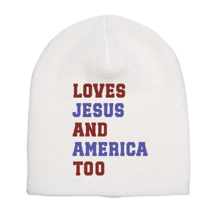 4th Of July God Bless America Vintage 4th Of July Short Acrylic Beanie