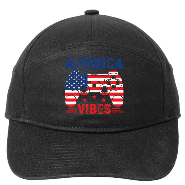 4th Of July Gamer America Vibes 7-Panel Snapback Hat