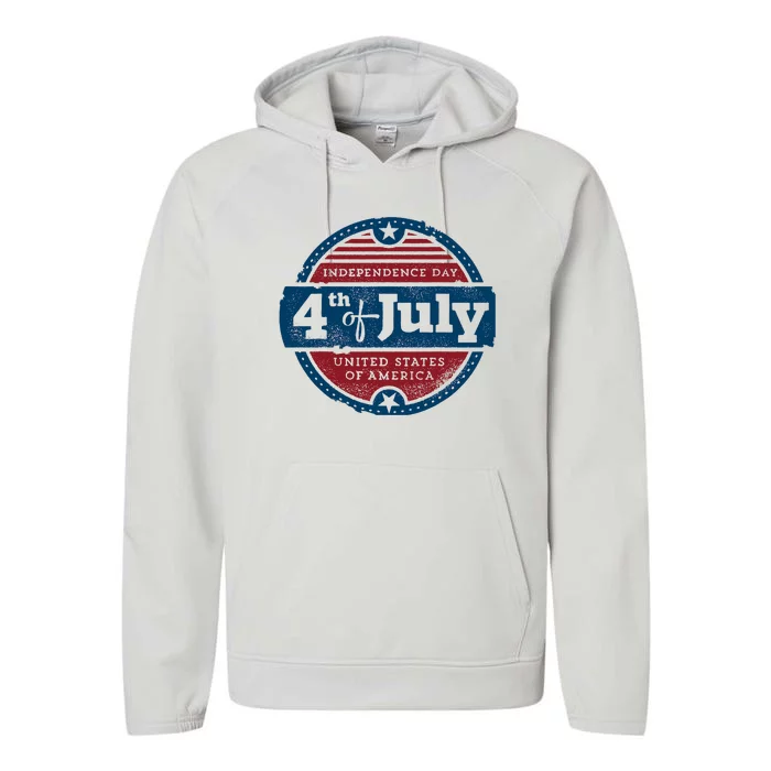 4th Of July Independence Day USA United States Of America Performance Fleece Hoodie