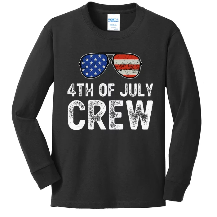 4th of July Crew Matching Family Outfits Kids Long Sleeve Shirt