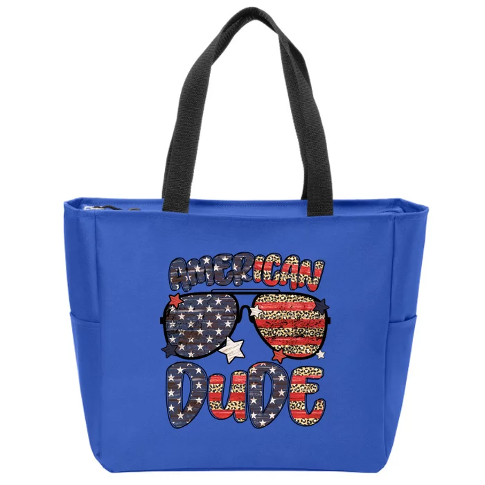 4th Of July American Dude Sunglasses Patriotic Gift Zip Tote Bag