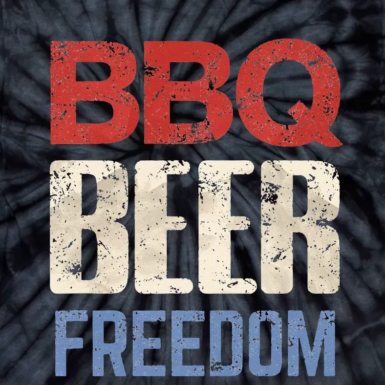 4th of July Patriotic USA American Flag BBQ Beer Freedom Tie-Dye T-Shirt