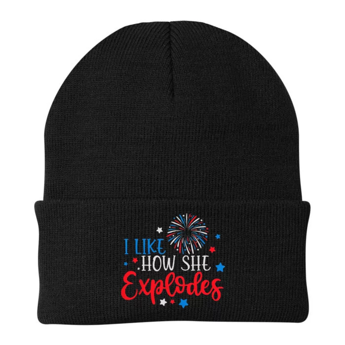 4th Of July I Like How She Explodes Fireworks Funny Couple Knit Cap Winter Beanie