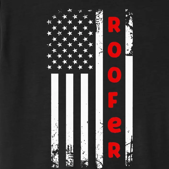 4Th Of July Vintage Amrican Flag Roofer ChromaSoft Performance T-Shirt