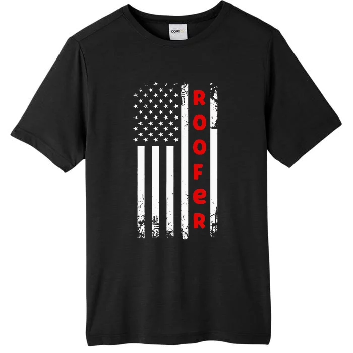 4Th Of July Vintage Amrican Flag Roofer ChromaSoft Performance T-Shirt