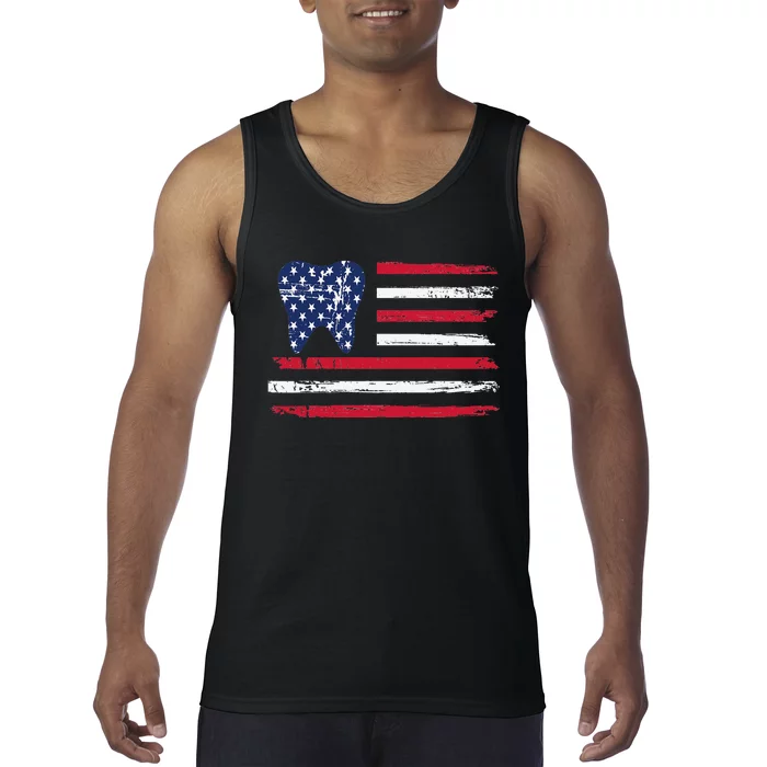 4th of july dental hygienist Patriotic Tooth Doctor Tank Top