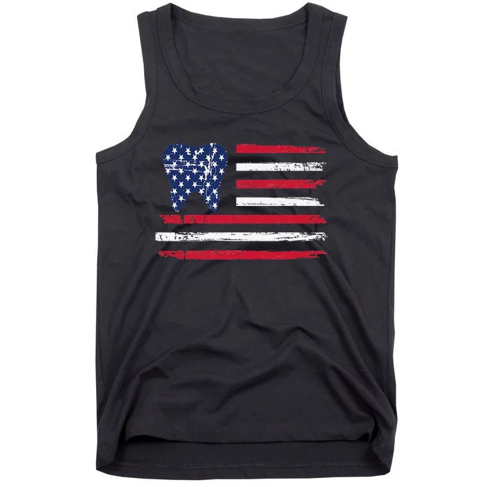 4th of july dental hygienist Patriotic Tooth Doctor Tank Top