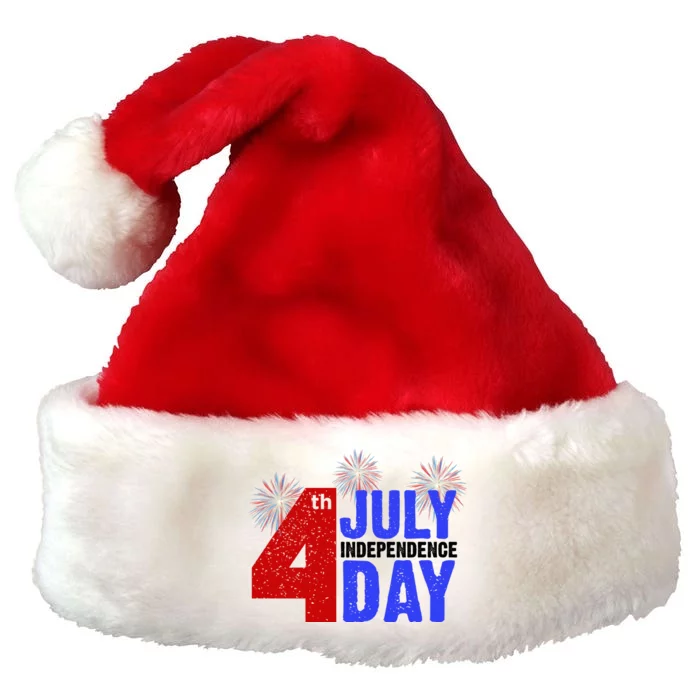 4th Of July Independence Day Fireworks Celebration Premium Christmas Santa Hat