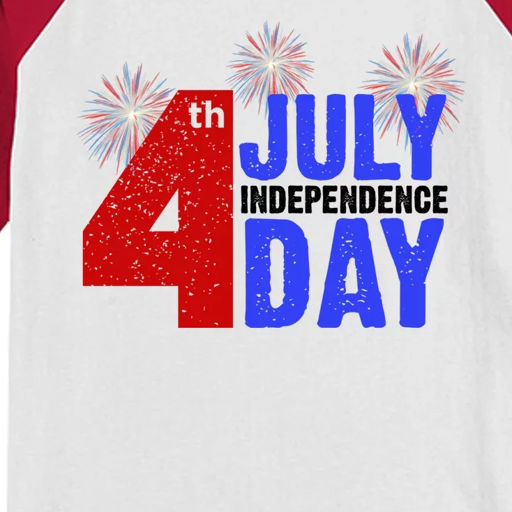 4th Of July Independence Day Fireworks Celebration Kids Colorblock Raglan Jersey