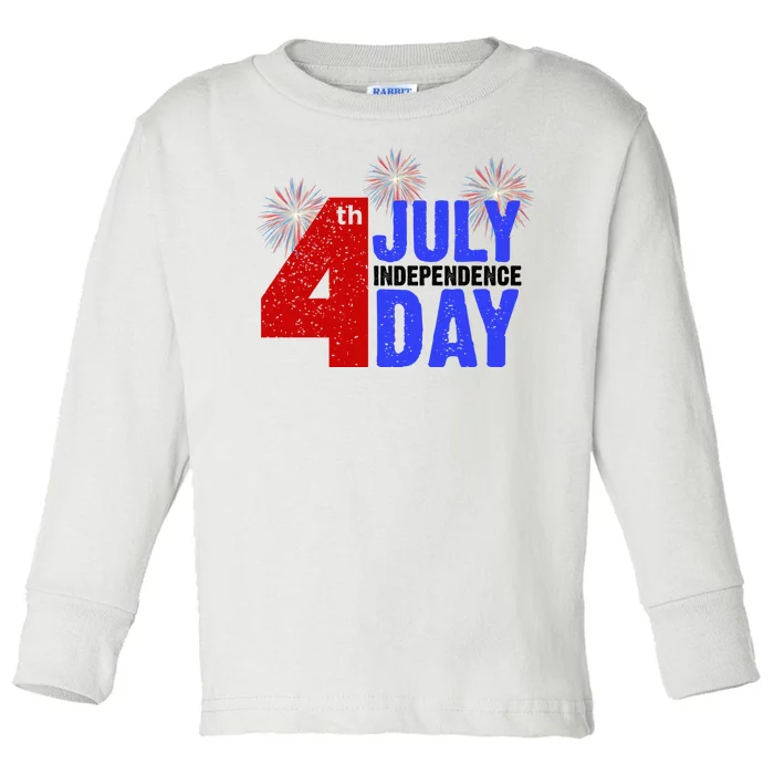 4th Of July Independence Day Fireworks Celebration Toddler Long Sleeve Shirt