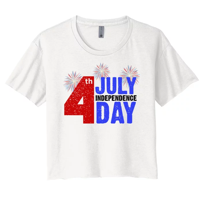 4th Of July Independence Day Fireworks Celebration Women's Crop Top Tee