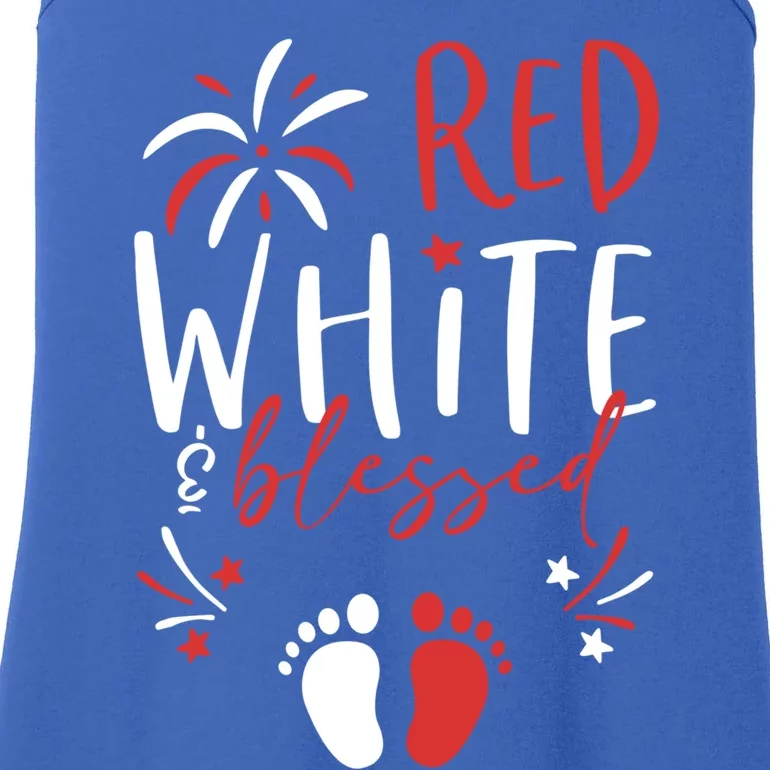 4th Of July Pregnancy Dress Cute Patriotic Reveal Cool Gift Ladies Essential Tank