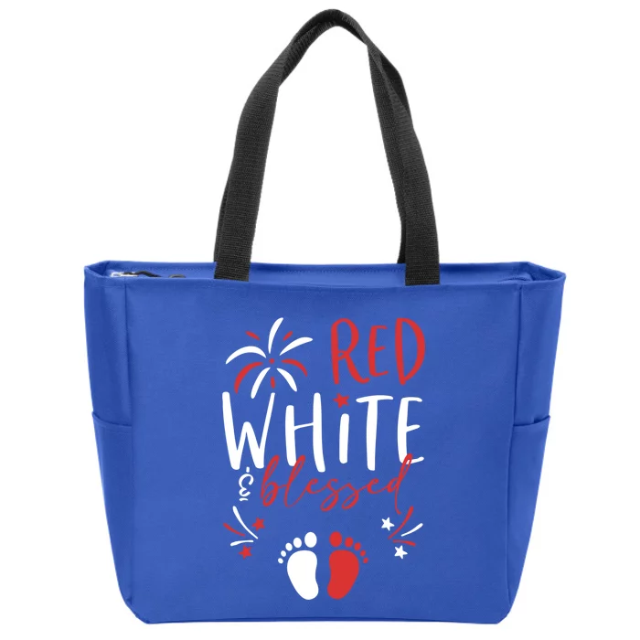 4th Of July Pregnancy Dress Cute Patriotic Reveal Cool Gift Zip Tote Bag