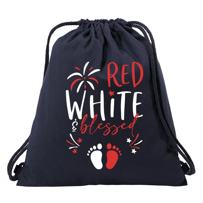 4th Of July Pregnancy Dress Cute Patriotic Reveal Cool Gift Drawstring Bag