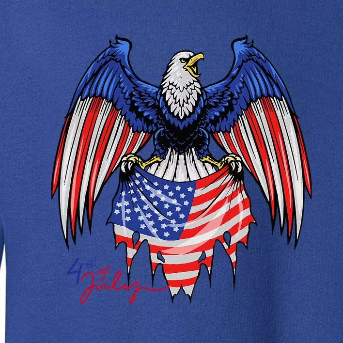 4th Of July Patriotic American Flag Eagle Toddler Sweatshirt