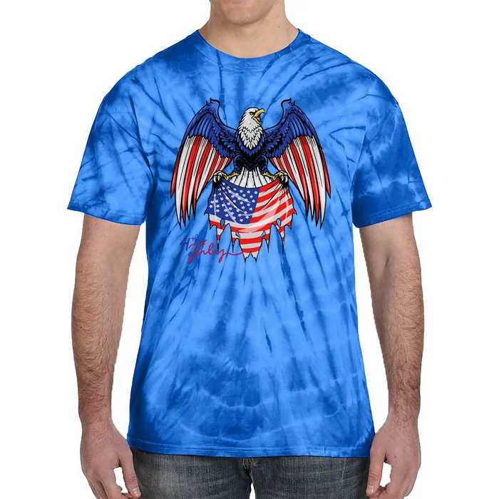 4th Of July Patriotic American Flag Eagle Tie-Dye T-Shirt