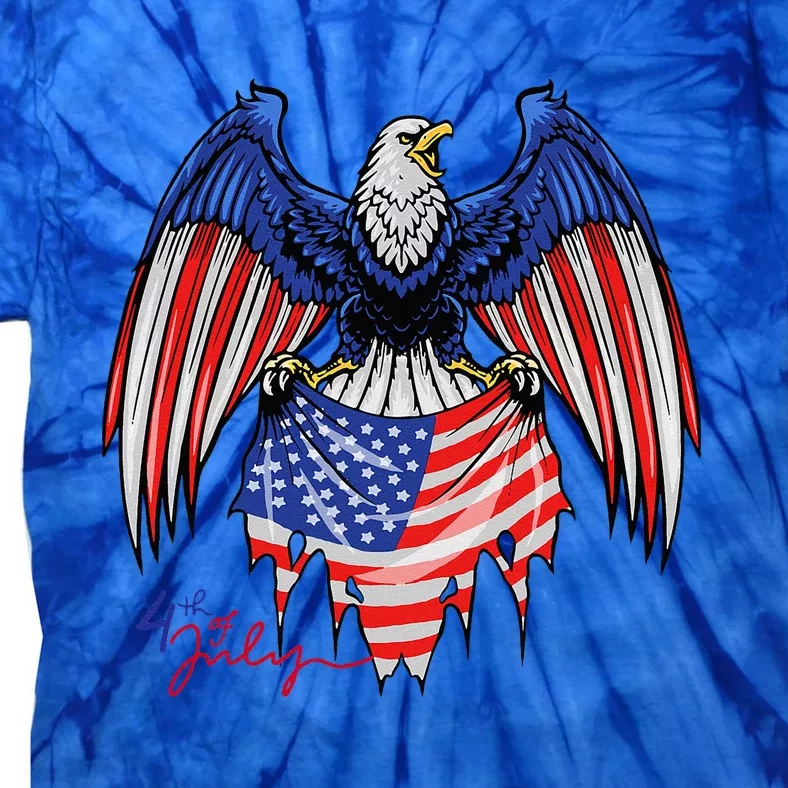 4th Of July Patriotic American Flag Eagle Tie-Dye T-Shirt