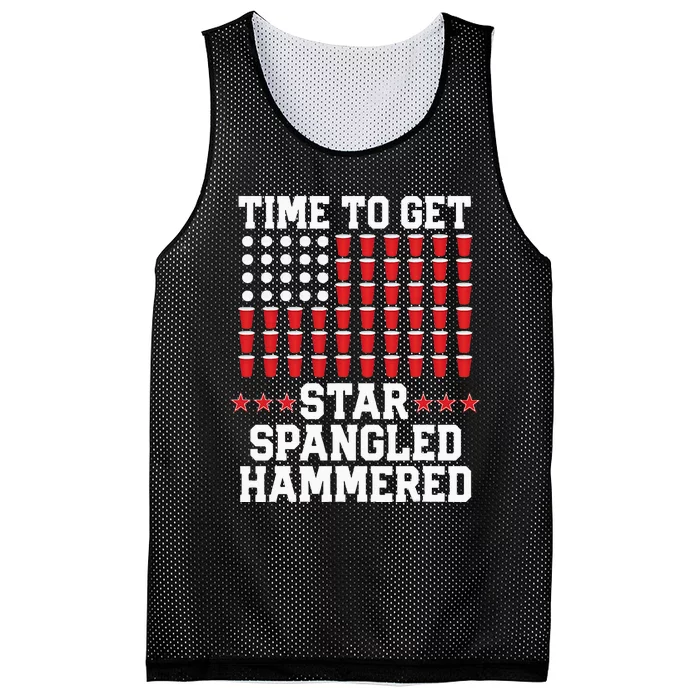 4th Of July Gift Beer Pong American Flag Mesh Reversible Basketball Jersey Tank