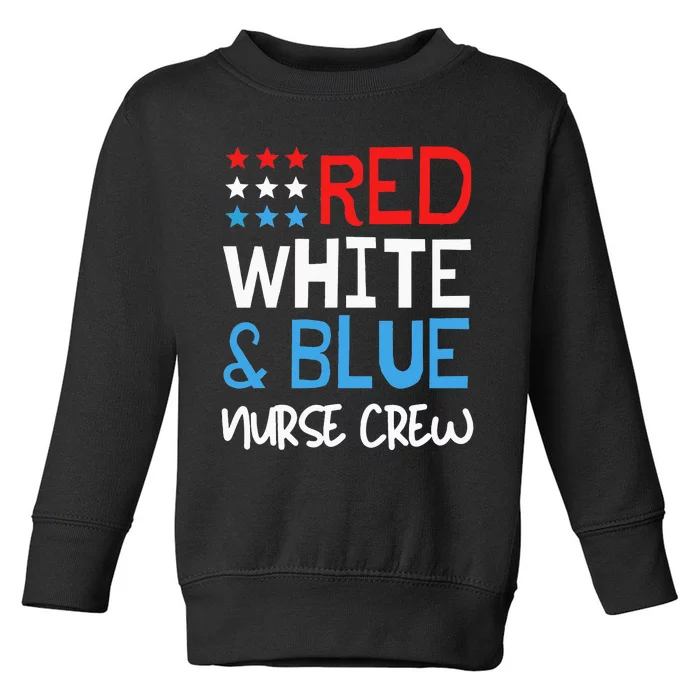 4th Of July Nurse Crew Scrub Tops Patriotic Nurses Matching Toddler Sweatshirt