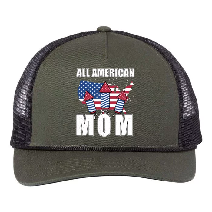 4th Of July Accessoires All American Mom Gift Retro Rope Trucker Hat Cap