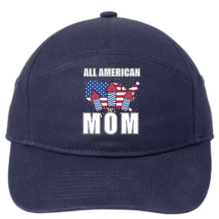 4th Of July Accessoires All American Mom Gift 7-Panel Snapback Hat