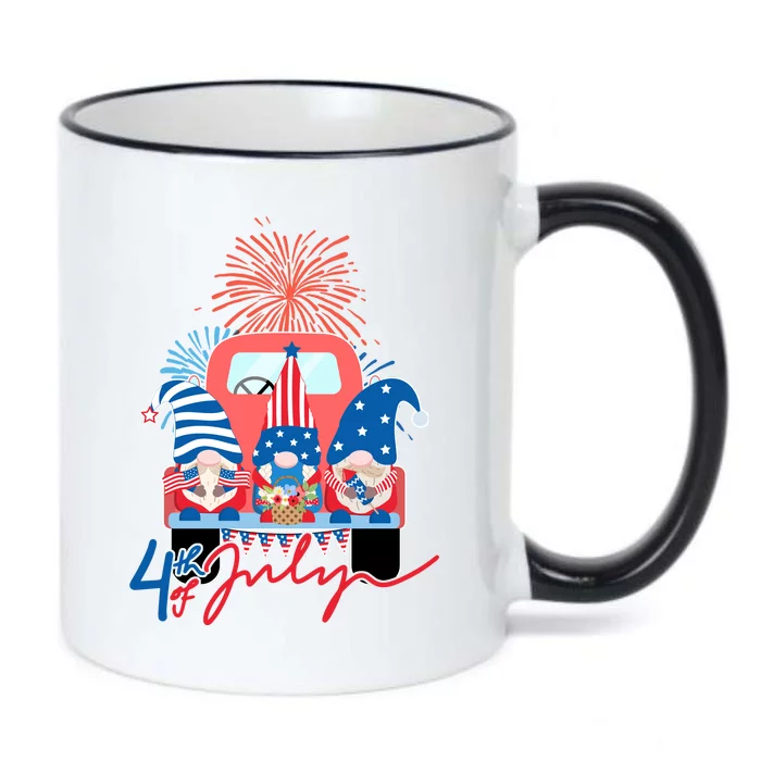 4th Of July Gnome Celebration Black Color Changing Mug