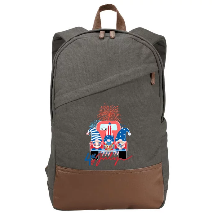 4th Of July Gnome Celebration Cotton Canvas Backpack